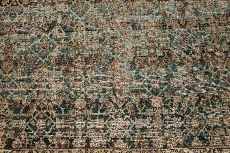 7x7 Navy and Rust Persian Tribal Rug
