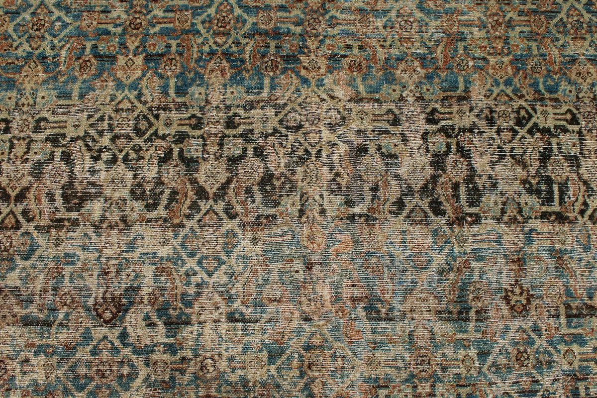 7x7 Navy and Rust Persian Tribal Rug