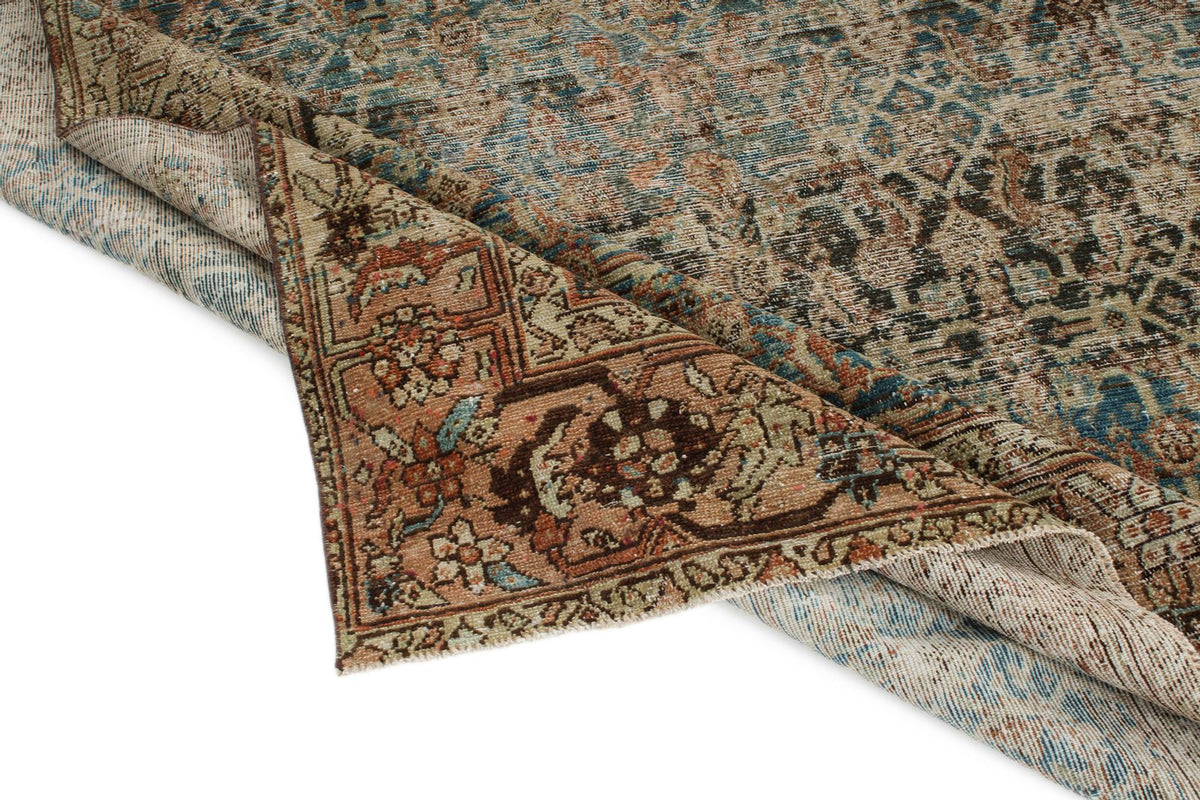 7x7 Navy and Rust Persian Tribal Rug