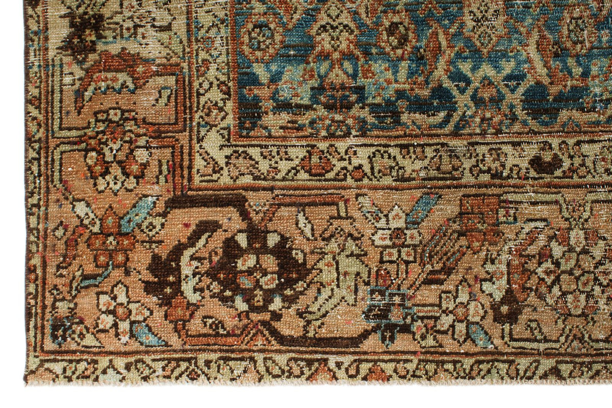 7x7 Navy and Rust Persian Tribal Rug