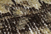 5x10 Dark Brown and Light Green Anatolian Tribal Rug