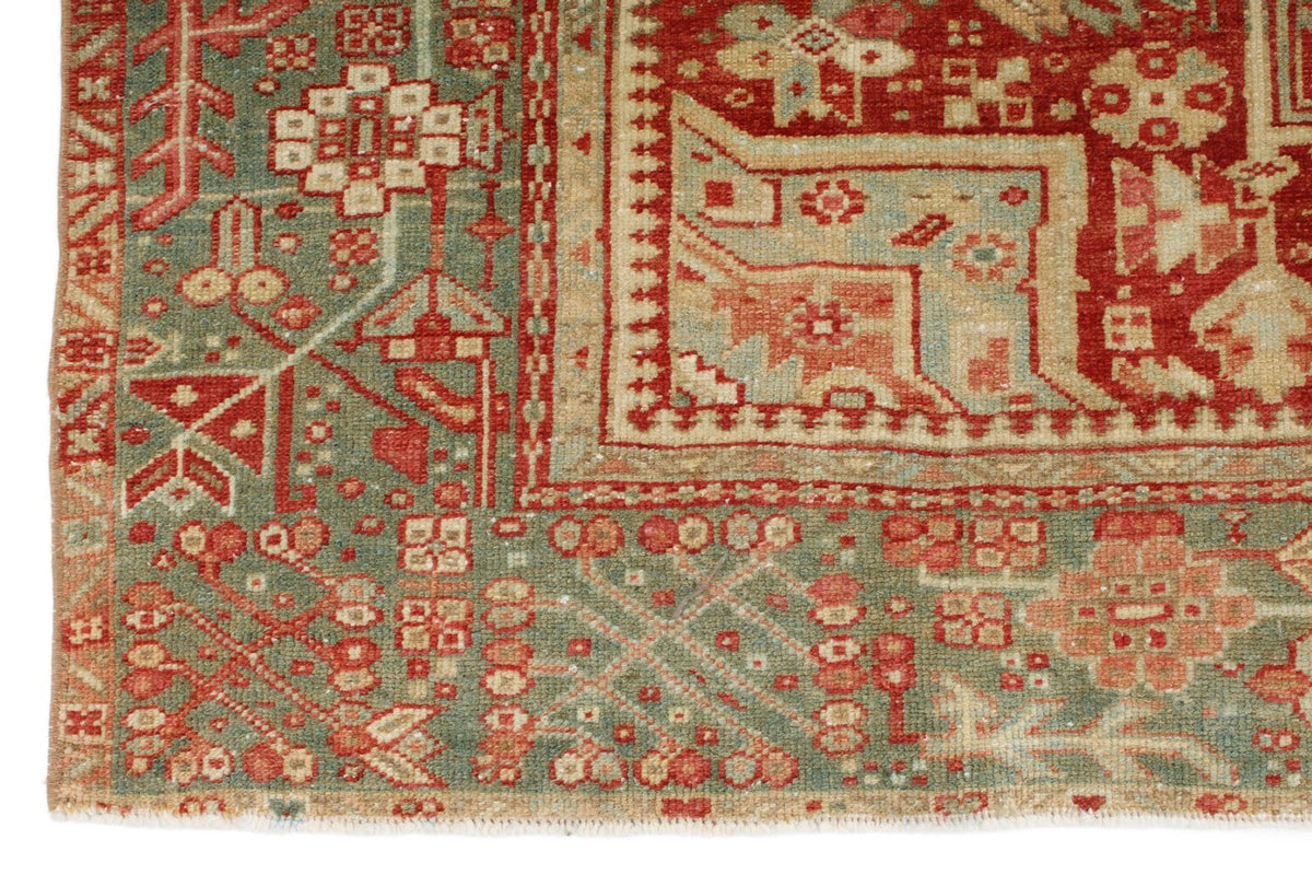 5x12 Red and Olive Green Anatolian Tribal Runner