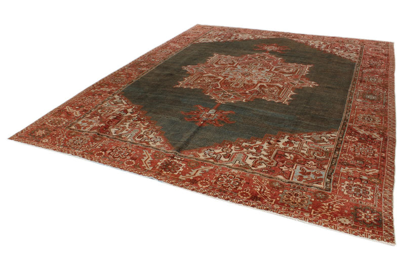 9x11 Burgundy and Multicolor Persian Rug