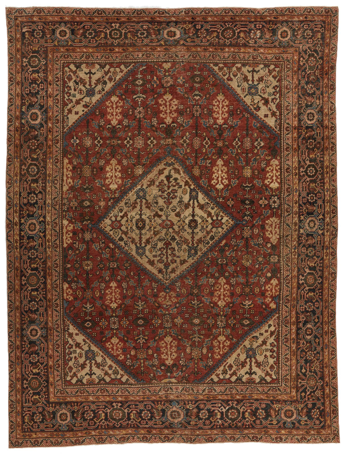 9x11 Multicolor Turkish Oushak Rug