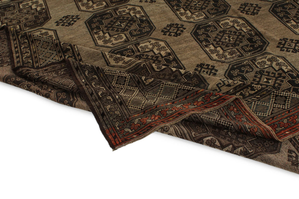 11x14 Brown and Dark Brown Turkish Tribal Rug