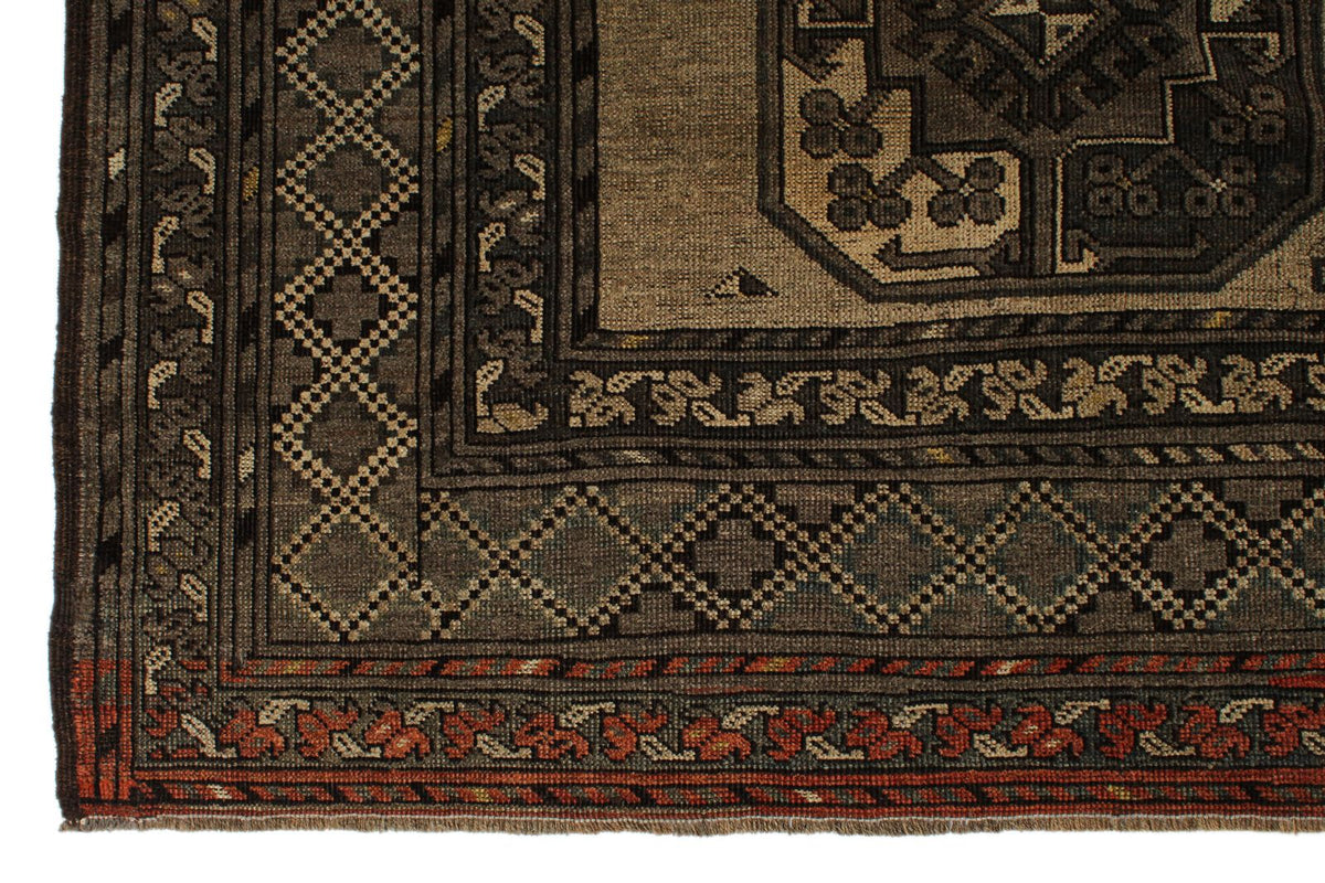 11x14 Brown and Dark Brown Turkish Tribal Rug