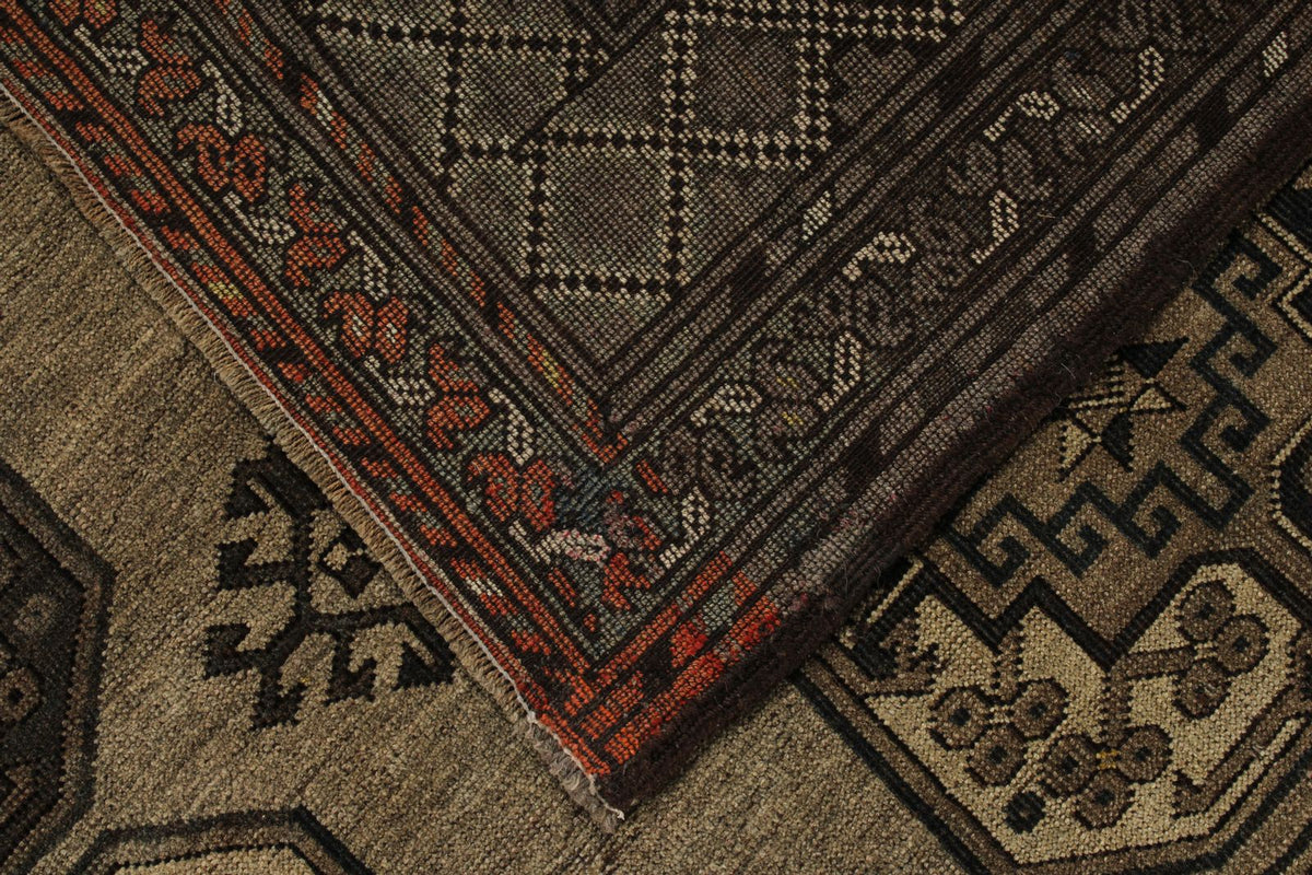 11x14 Brown and Dark Brown Turkish Tribal Rug