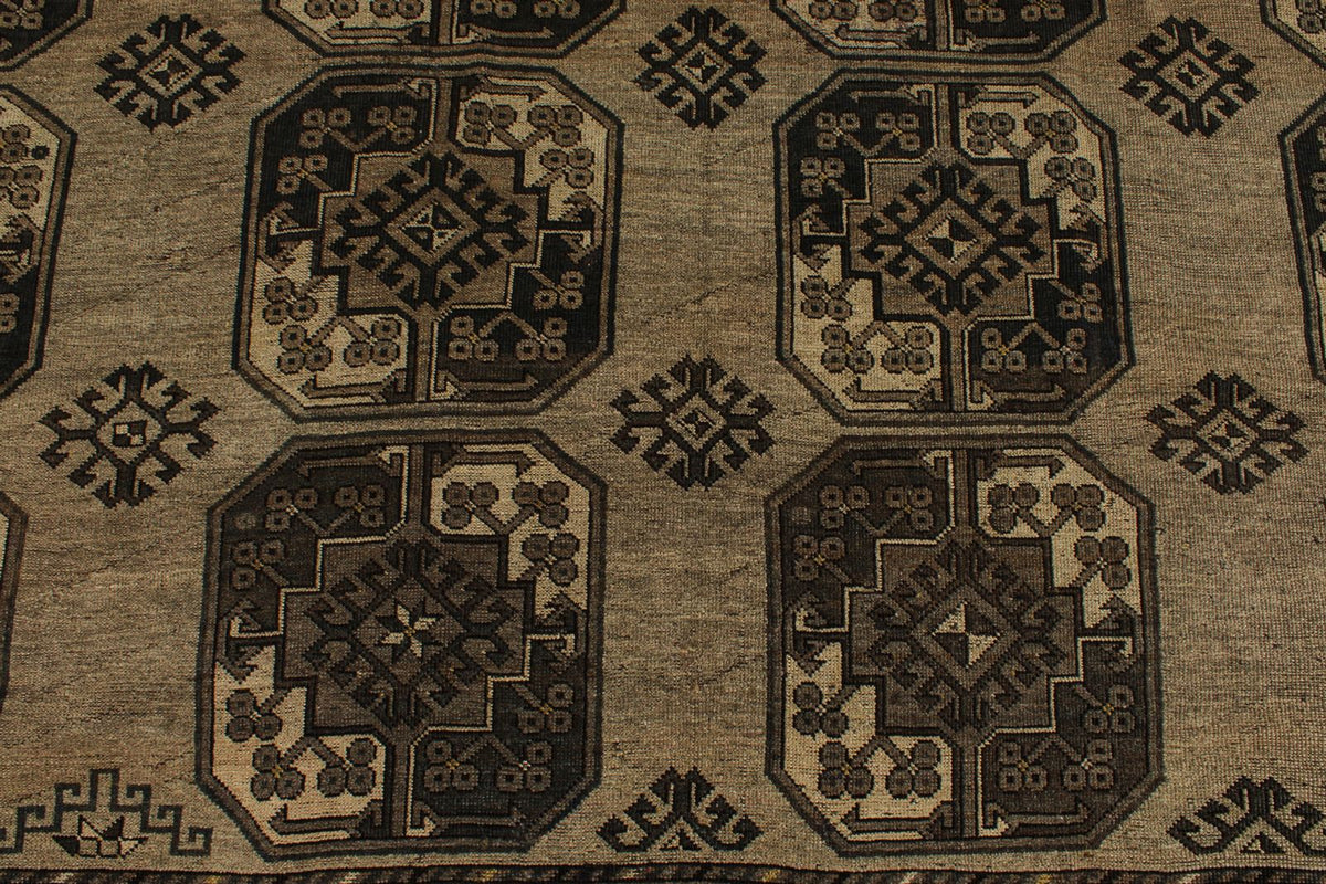 11x14 Brown and Dark Brown Turkish Tribal Rug