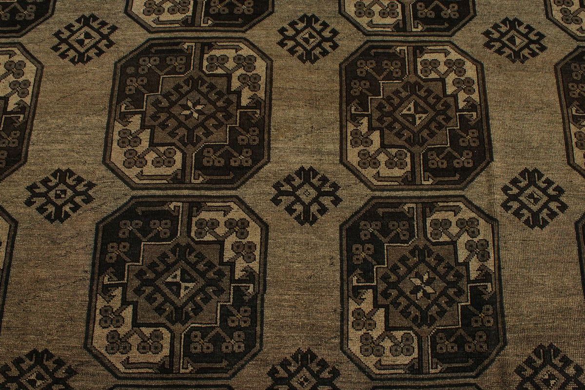 11x14 Brown and Dark Brown Turkish Tribal Rug