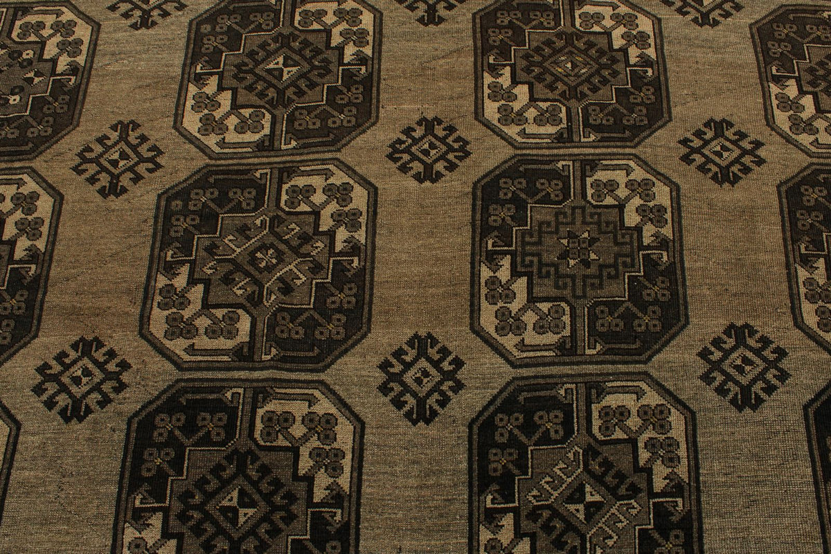 11x14 Brown and Dark Brown Turkish Tribal Rug