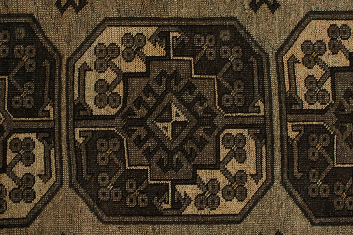 11x14 Brown and Dark Brown Turkish Tribal Rug