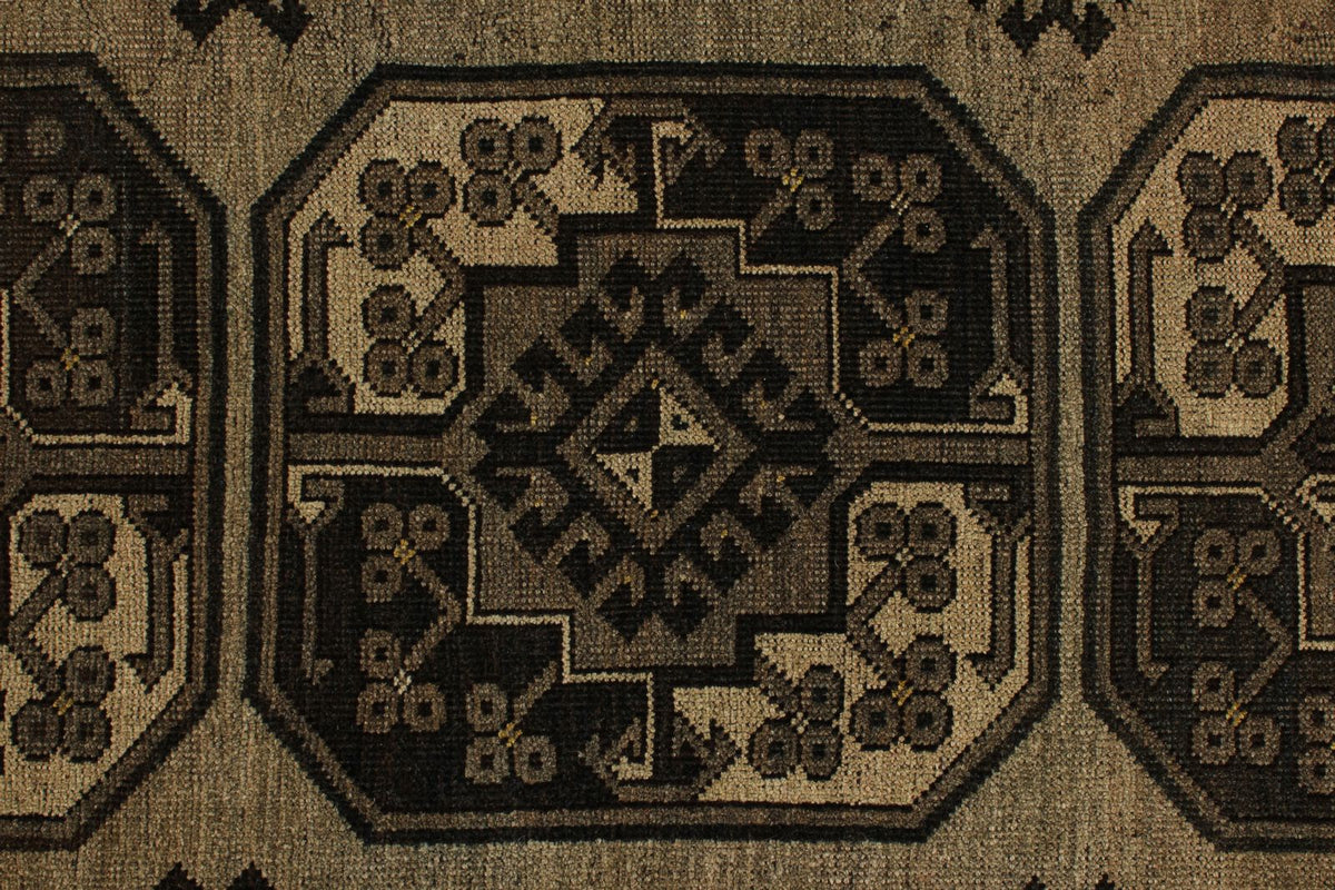 11x14 Brown and Dark Brown Turkish Tribal Rug