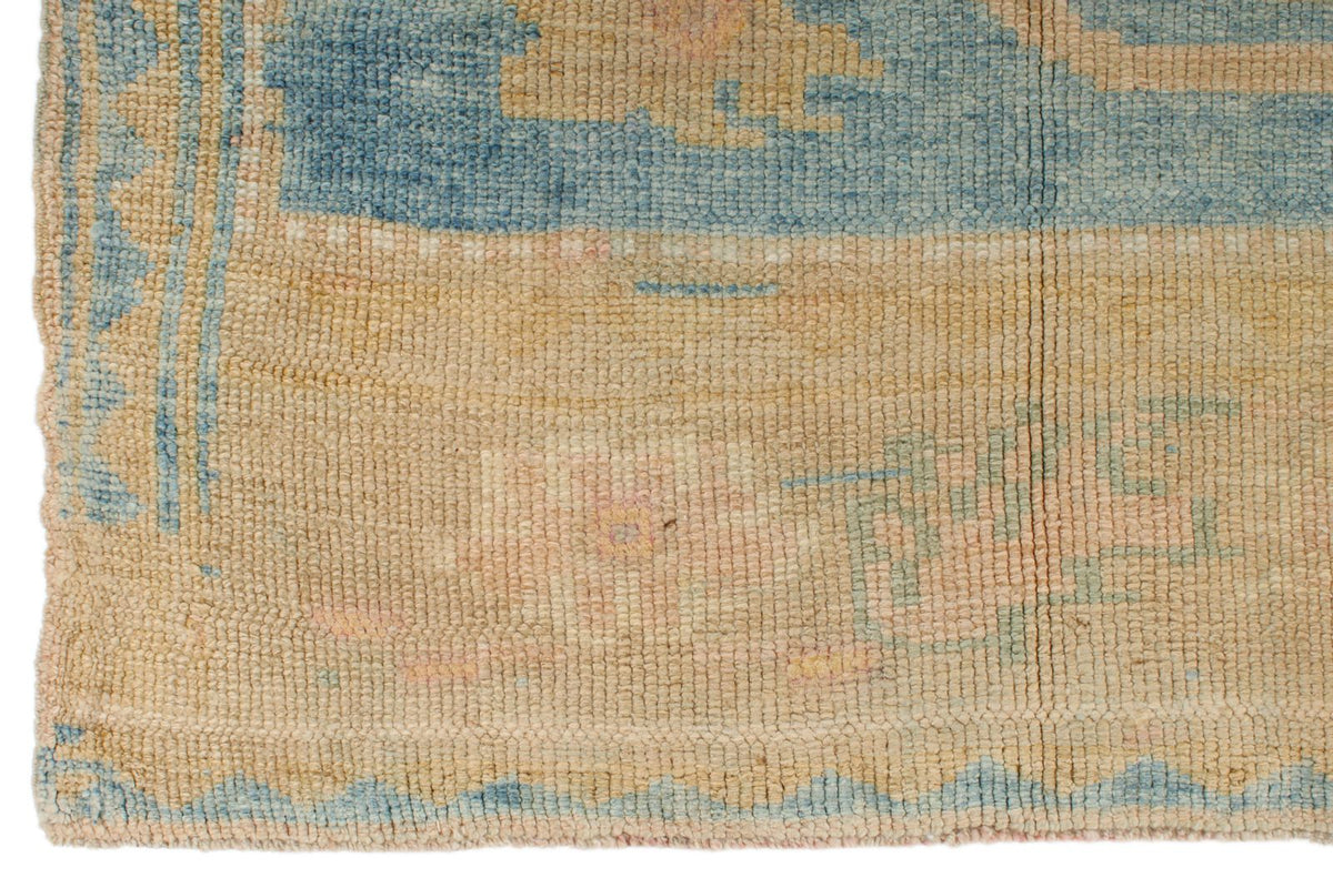 8x16 Peach and Blue Turkish Tribal Rug