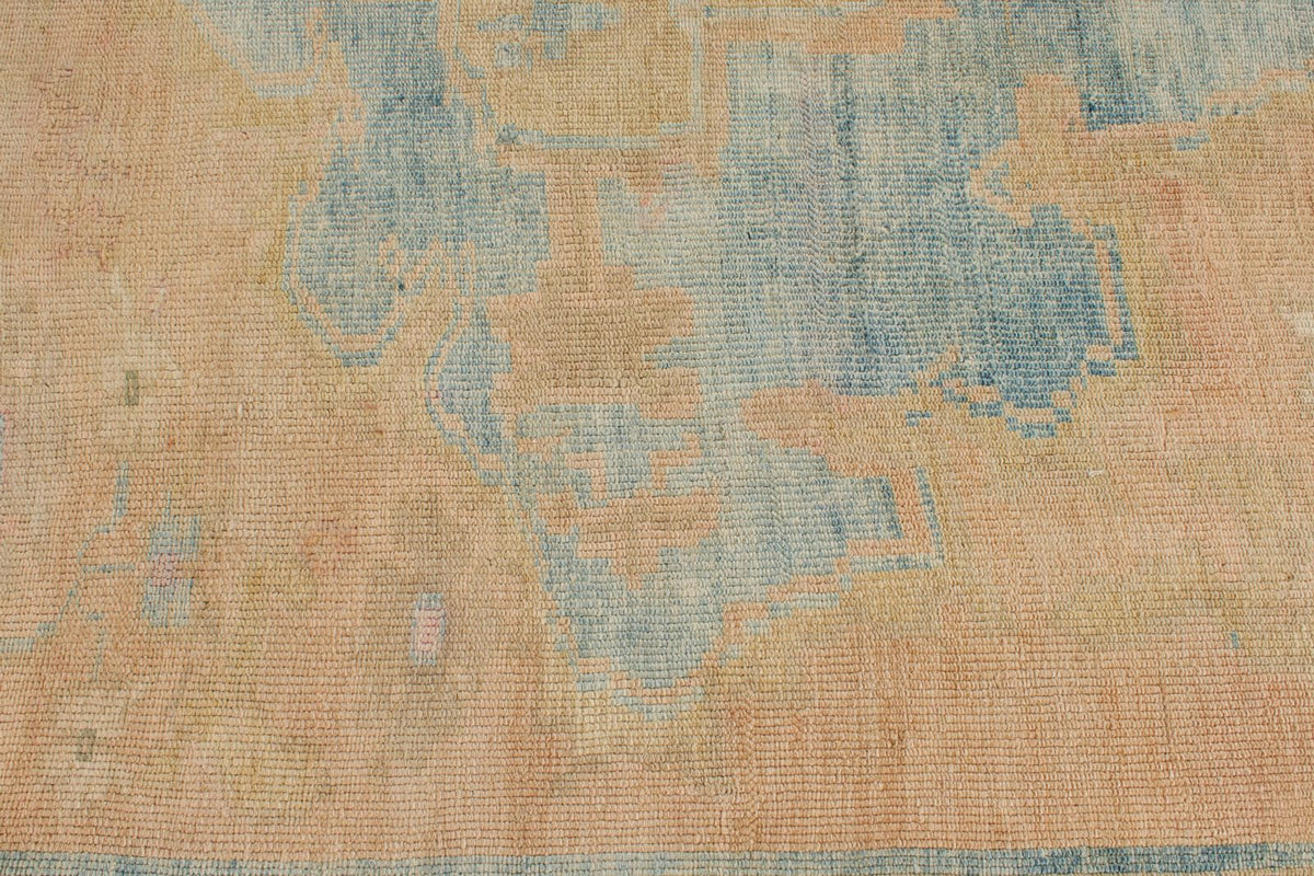 8x16 Peach and Blue Turkish Tribal Rug