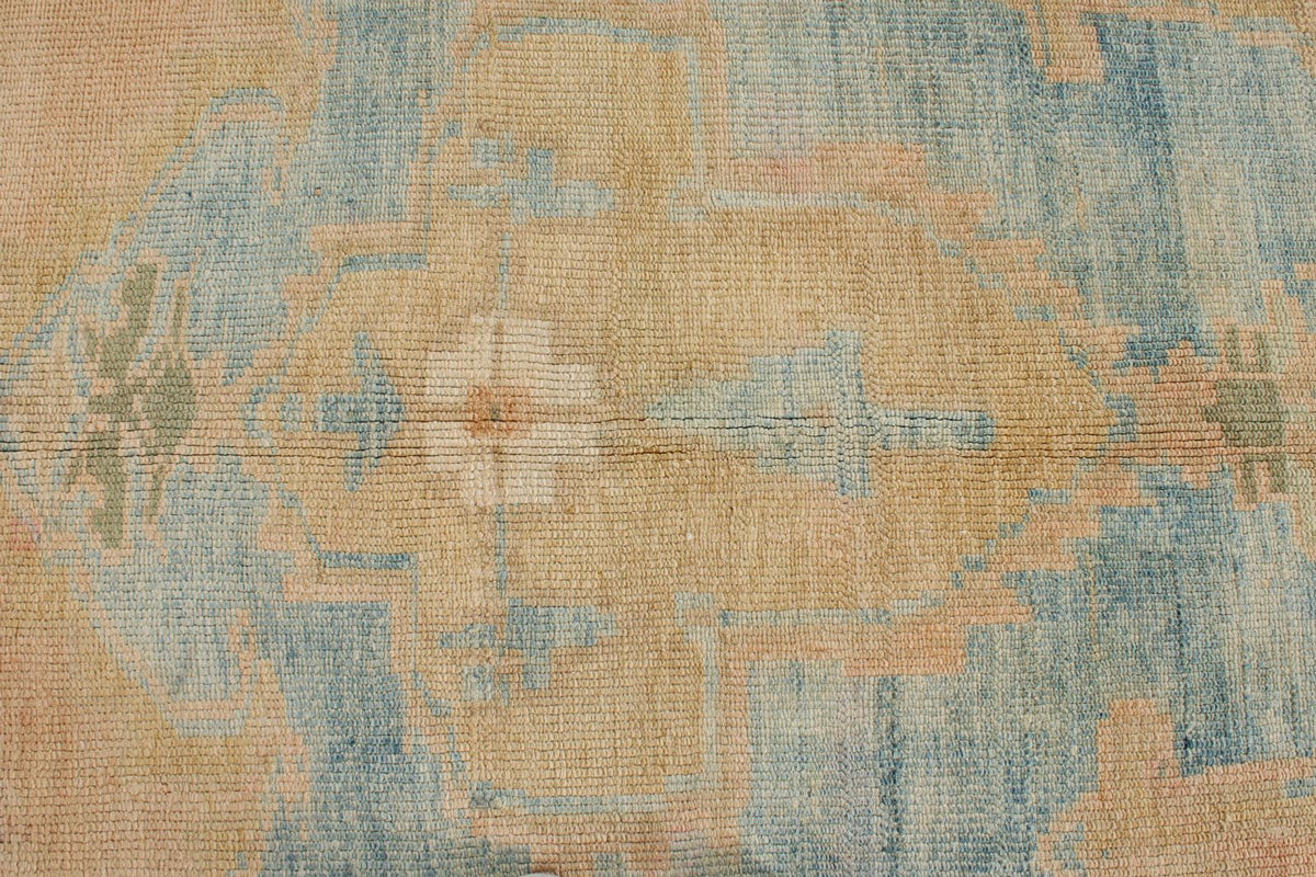 8x16 Peach and Blue Turkish Tribal Rug