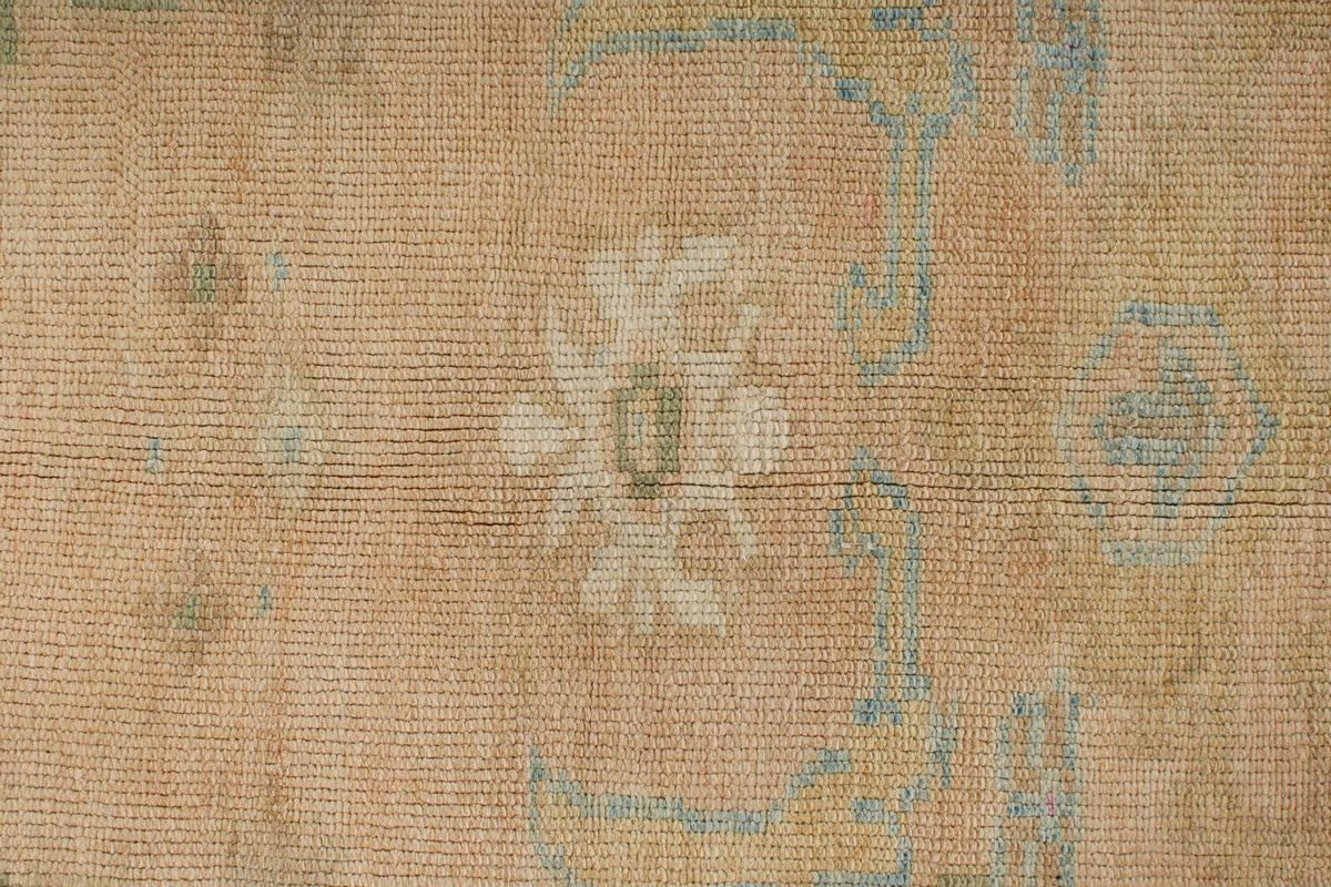 8x16 Peach and Blue Turkish Tribal Rug