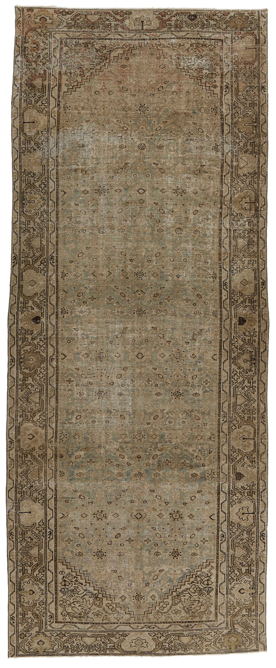 5x13 Brown and Light Brown Persian Tribal Rug