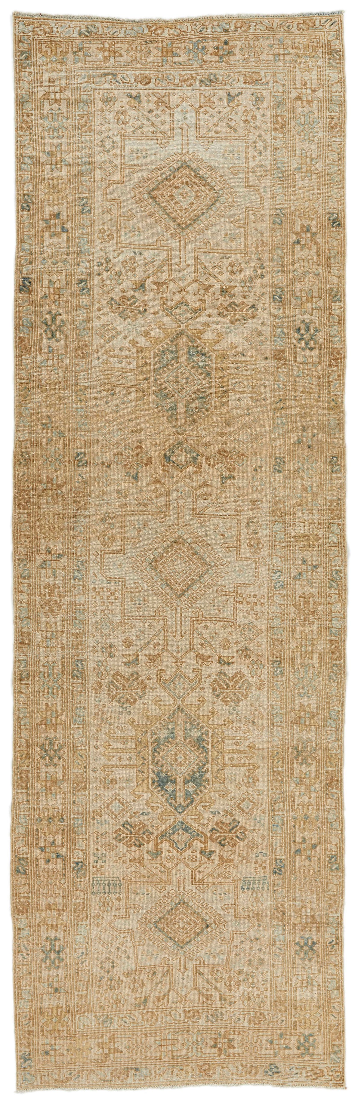 4x11 Ivory and Beige Turkish Oushak Runner