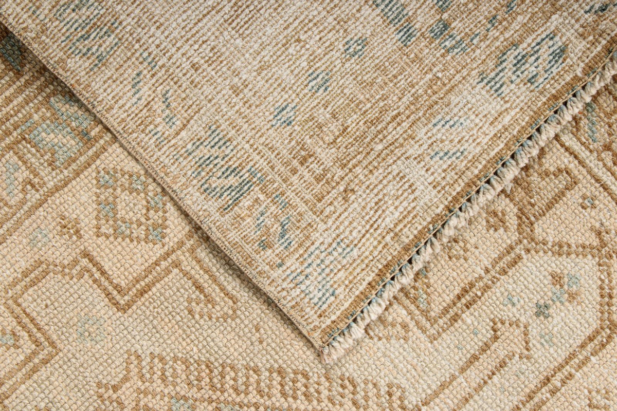 4x11 Ivory and Beige Turkish Oushak Runner