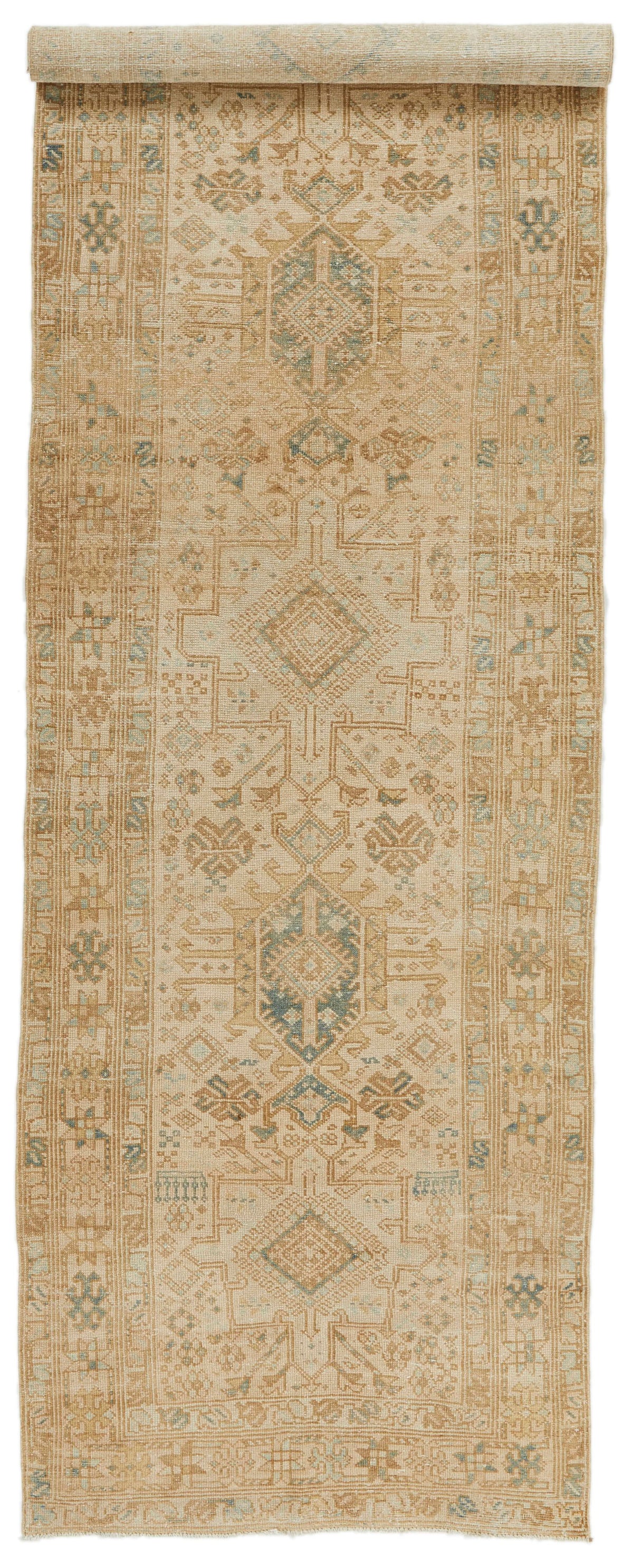 4x11 Ivory and Beige Turkish Oushak Runner