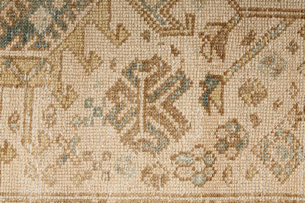 4x11 Ivory and Beige Turkish Oushak Runner