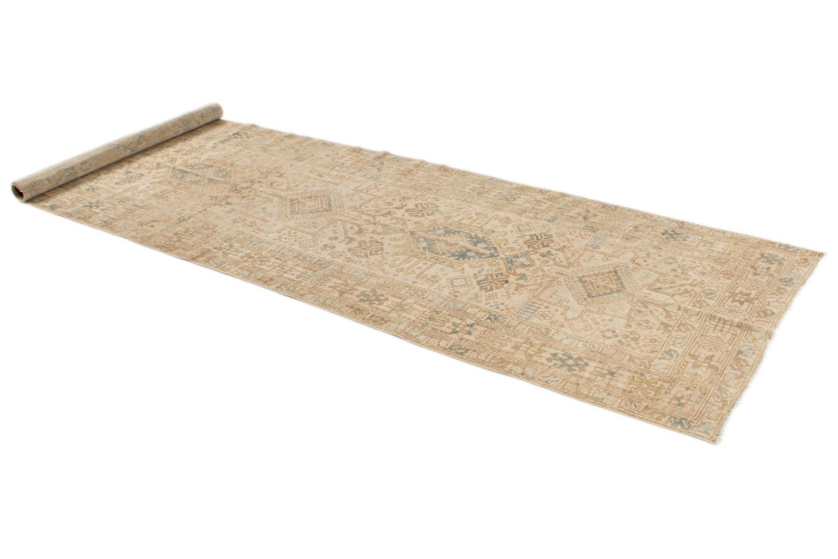 4x11 Ivory and Beige Turkish Oushak Runner