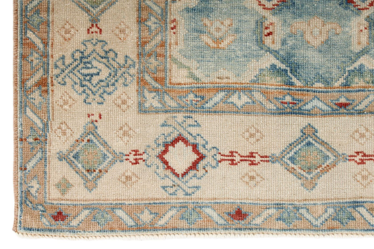 3x12 Blue and Ivory Anatolian Tribal Runner