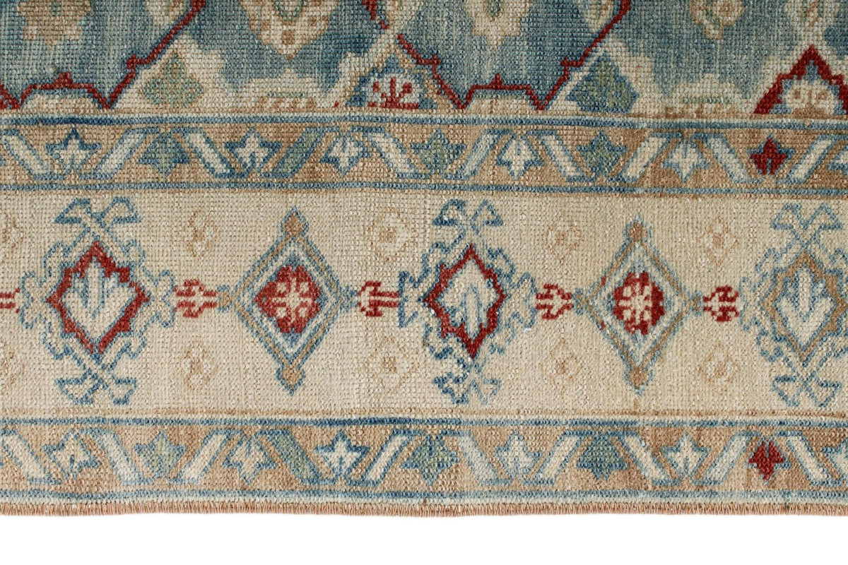3x12 Blue and Ivory Anatolian Tribal Runner