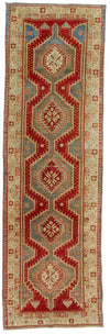 3x10 Red and Beige Anatolian Tribal Runner