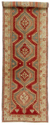 3x10 Red and Beige Anatolian Tribal Runner