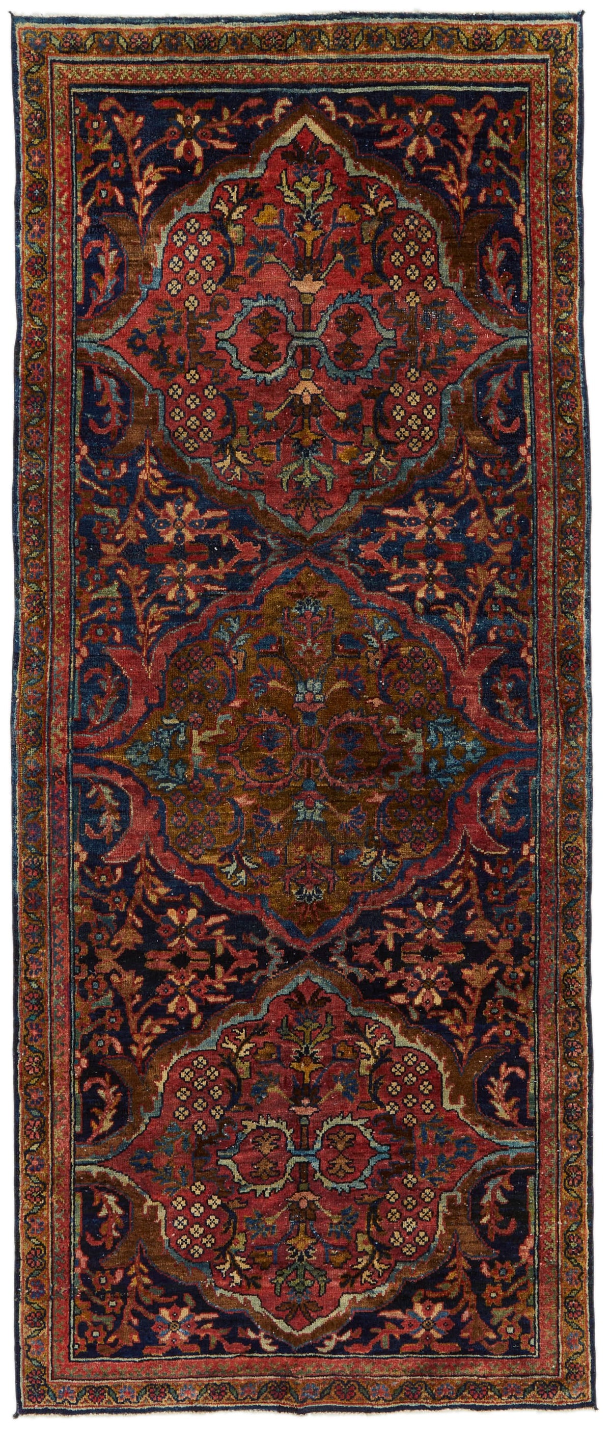 4x8 Burgundy and Multicolor Anatolian Tribal Runner