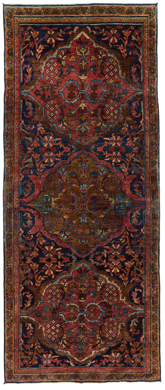 4x8 Burgundy and Multicolor Anatolian Tribal Runner