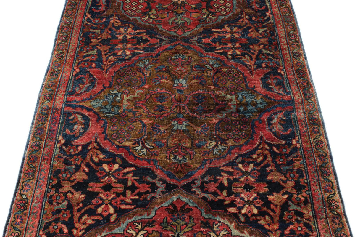 4x8 Burgundy and Multicolor Anatolian Tribal Runner