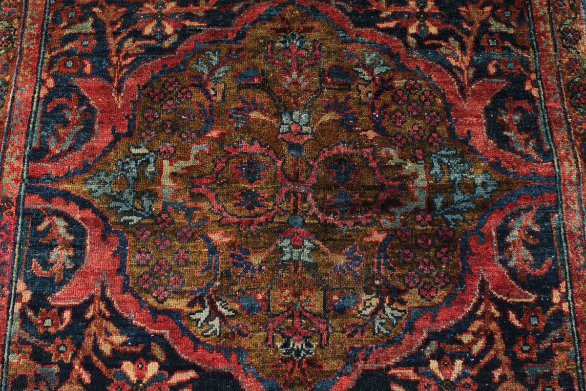 4x8 Burgundy and Multicolor Anatolian Tribal Runner