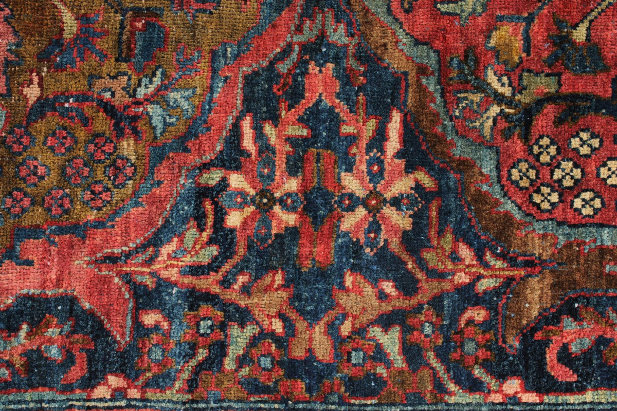 4x8 Burgundy and Multicolor Anatolian Tribal Runner