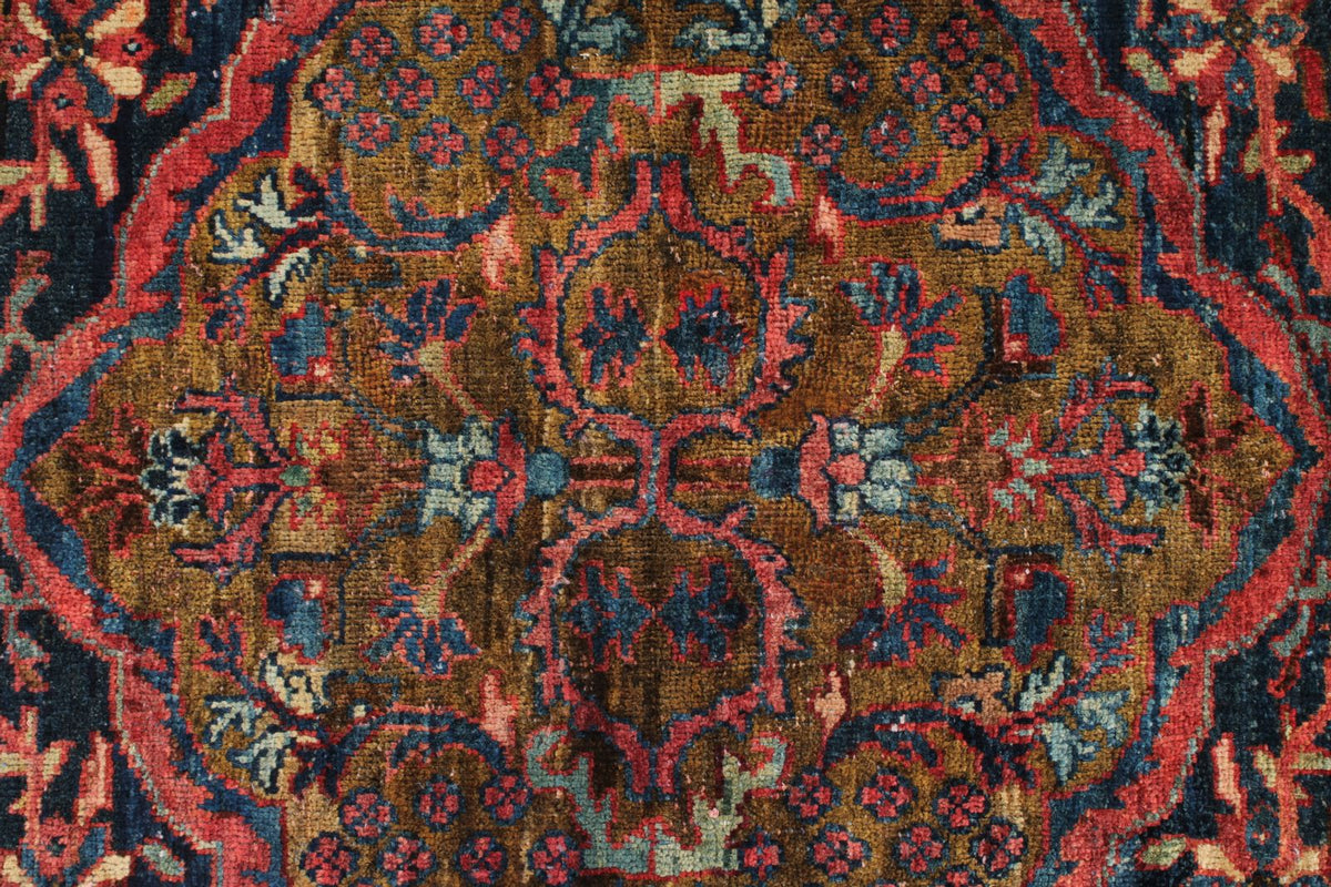 4x8 Burgundy and Multicolor Anatolian Tribal Runner