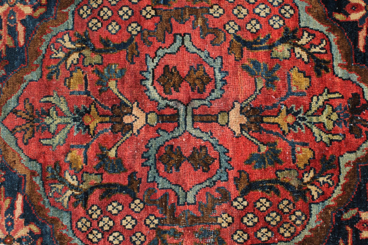 4x8 Burgundy and Multicolor Anatolian Tribal Runner