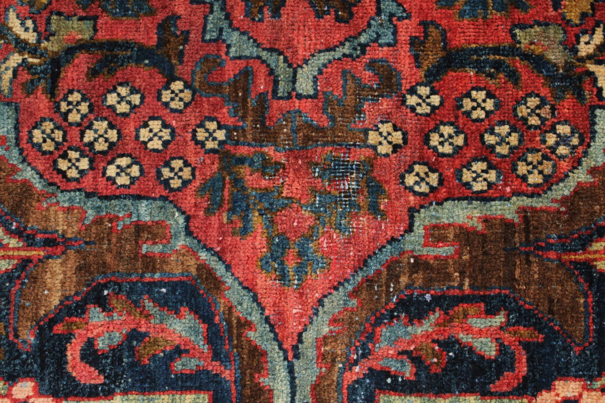 4x8 Burgundy and Multicolor Anatolian Tribal Runner