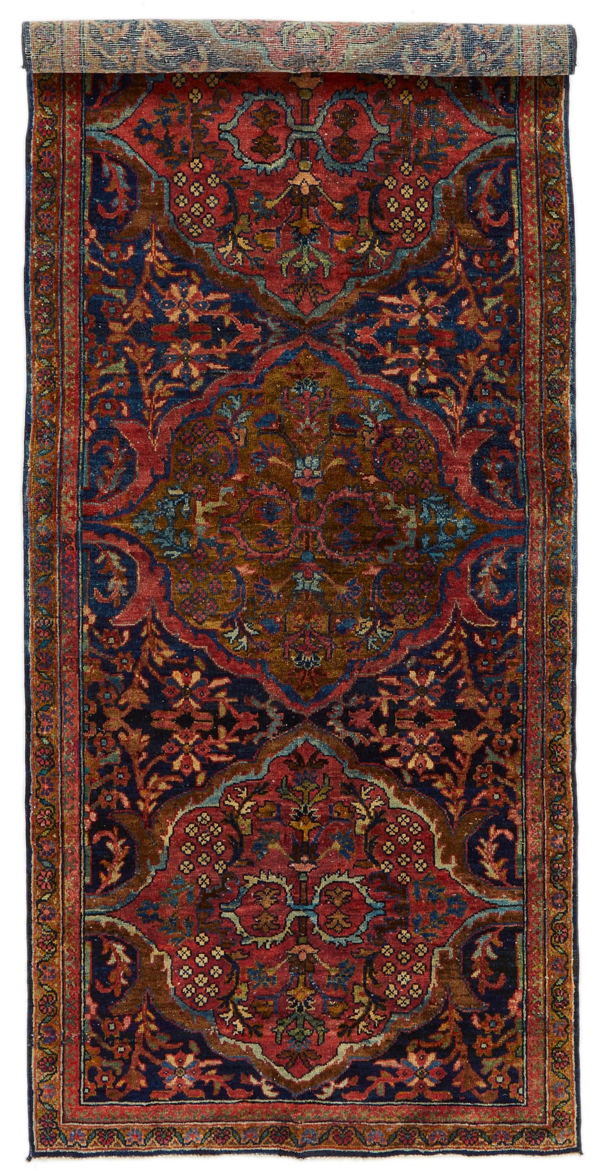 4x8 Burgundy and Multicolor Anatolian Tribal Runner