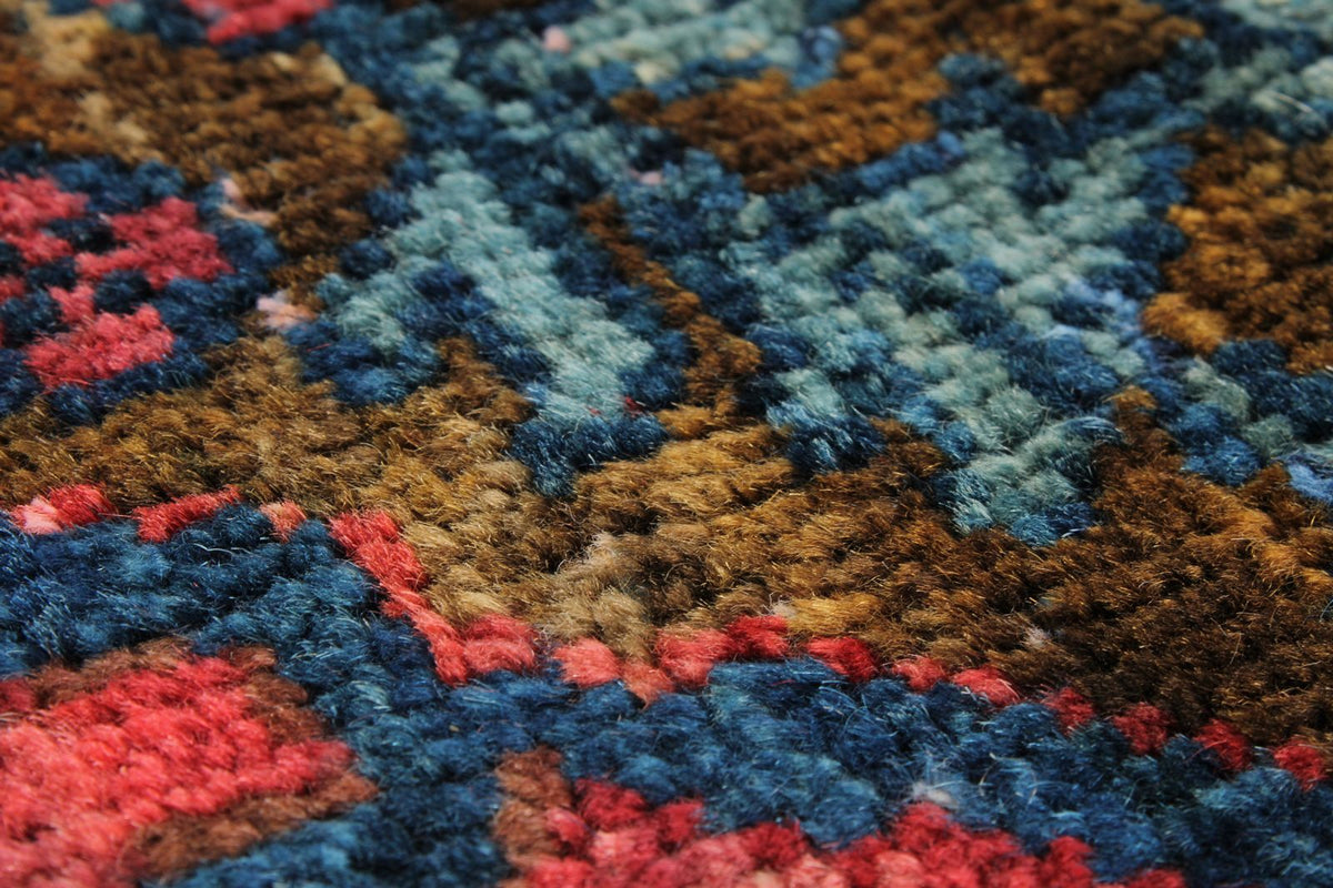 4x8 Burgundy and Multicolor Anatolian Tribal Runner
