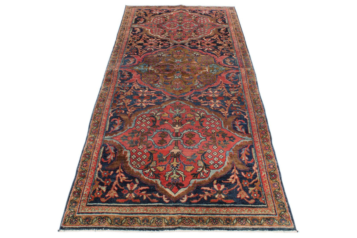4x8 Burgundy and Multicolor Anatolian Tribal Runner