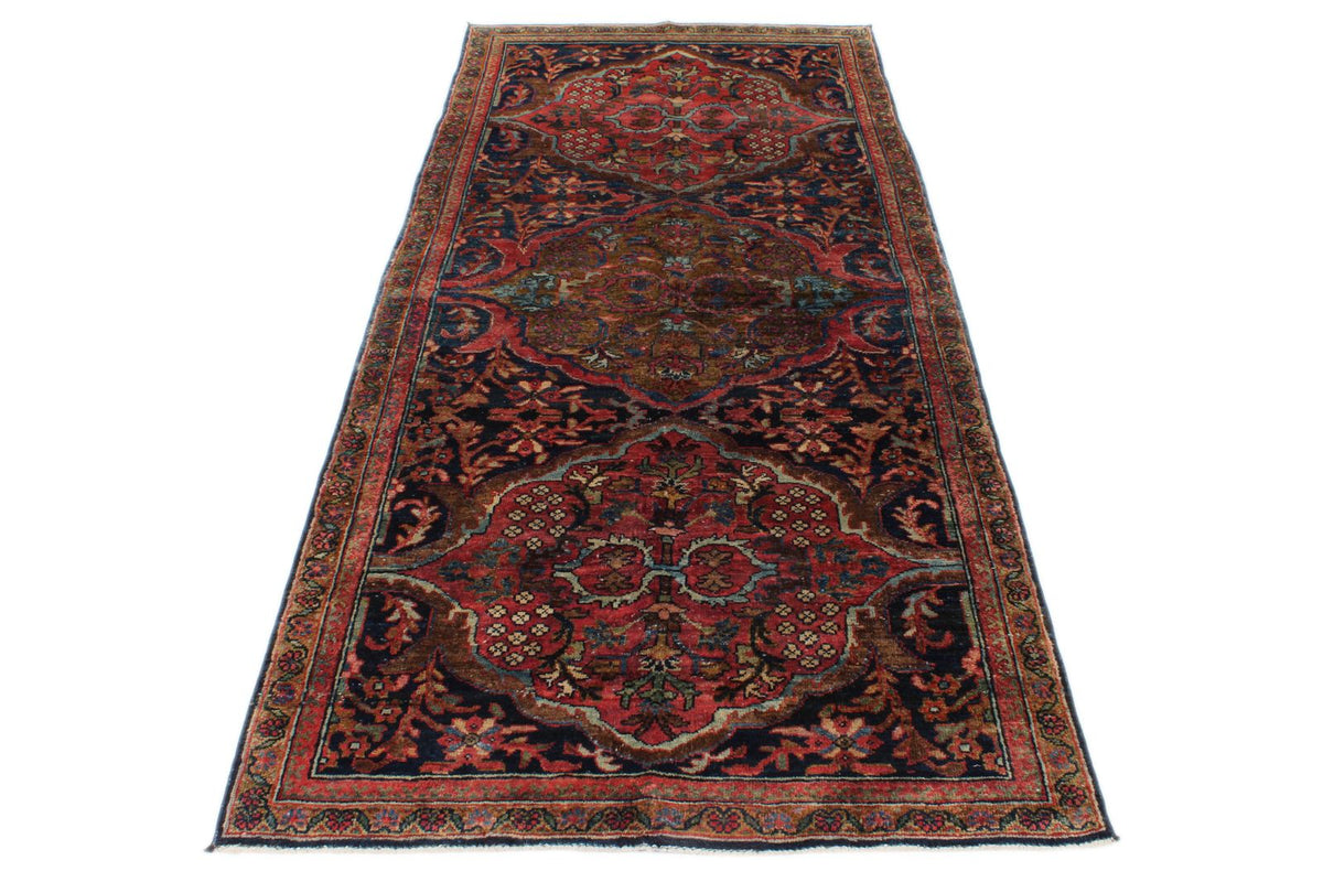 4x8 Burgundy and Multicolor Anatolian Tribal Runner