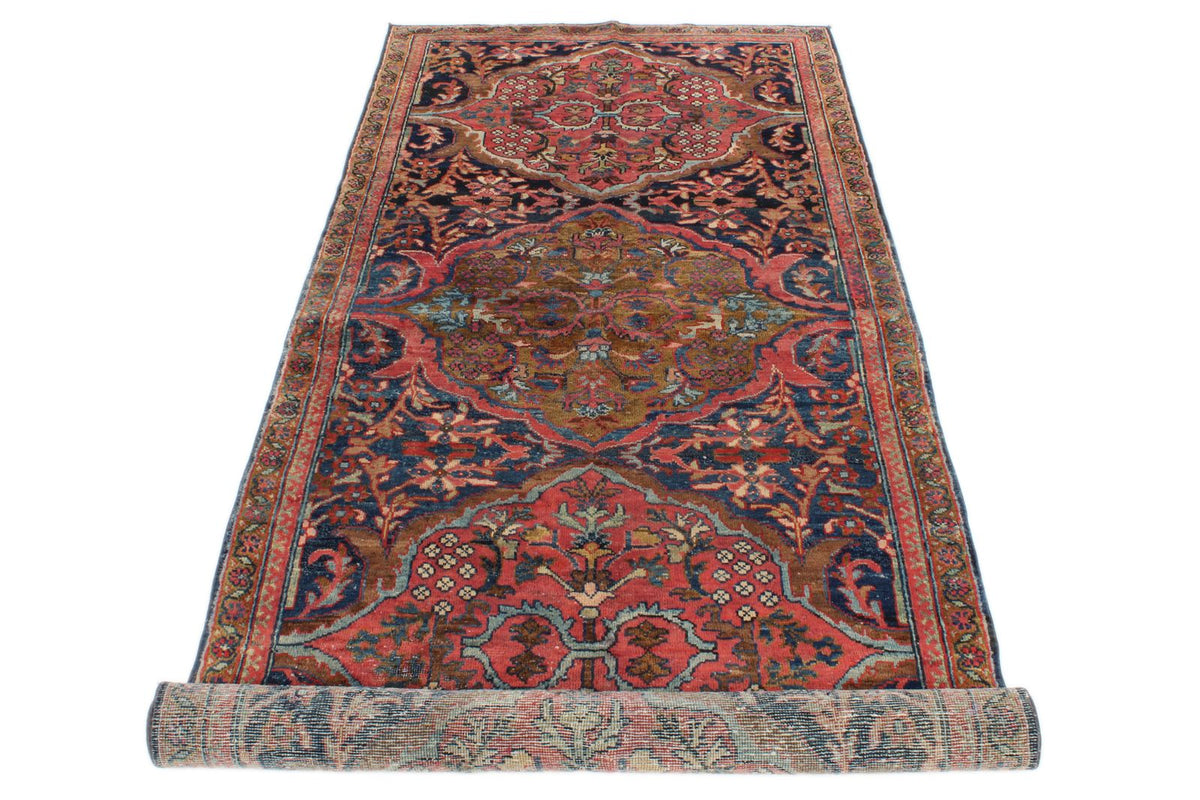 4x8 Burgundy and Multicolor Anatolian Tribal Runner
