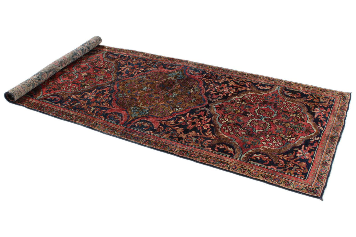 4x8 Burgundy and Multicolor Anatolian Tribal Runner