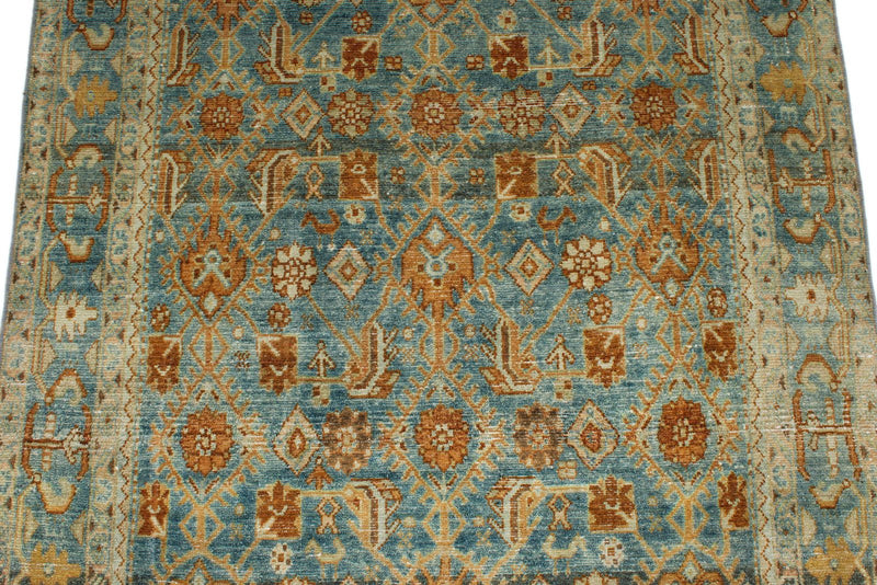 4x17 Multicolor and Beige Persian Tribal Runner
