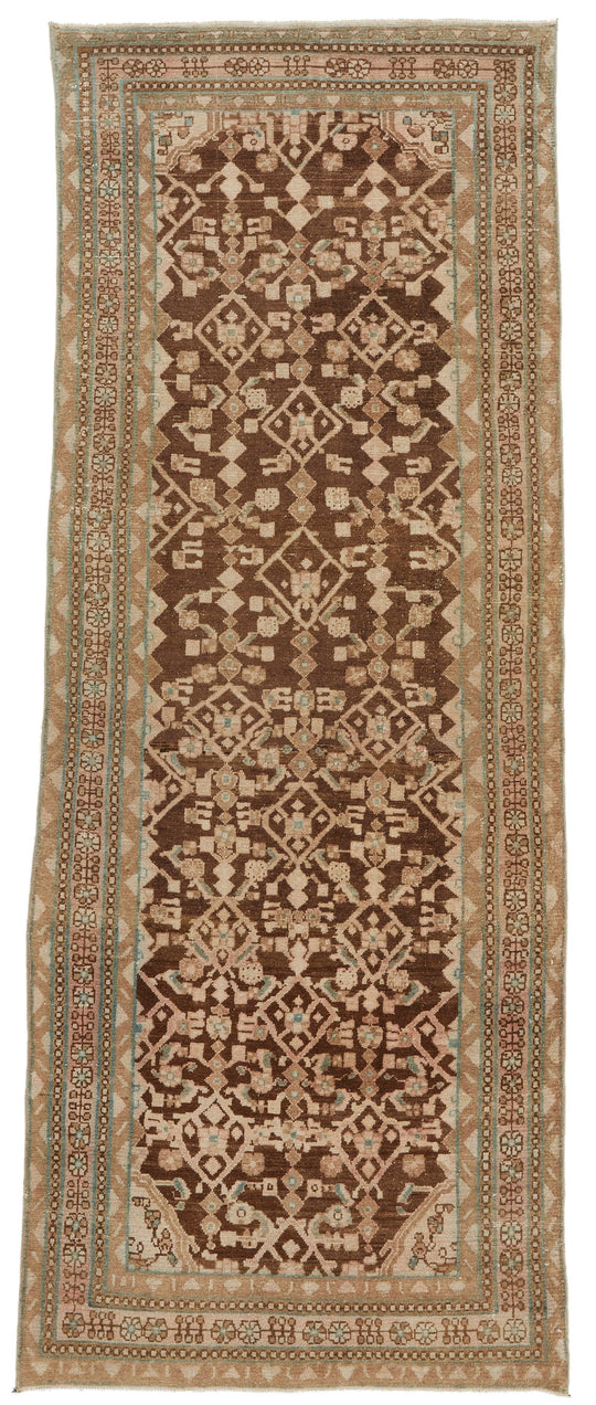4x10 Brown and Camel Persian Traditional Runner