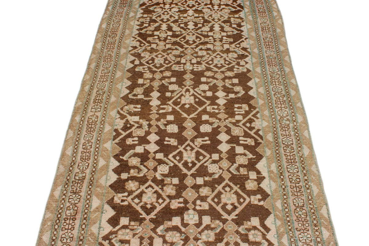4x10 Brown and Camel Persian Traditional Runner
