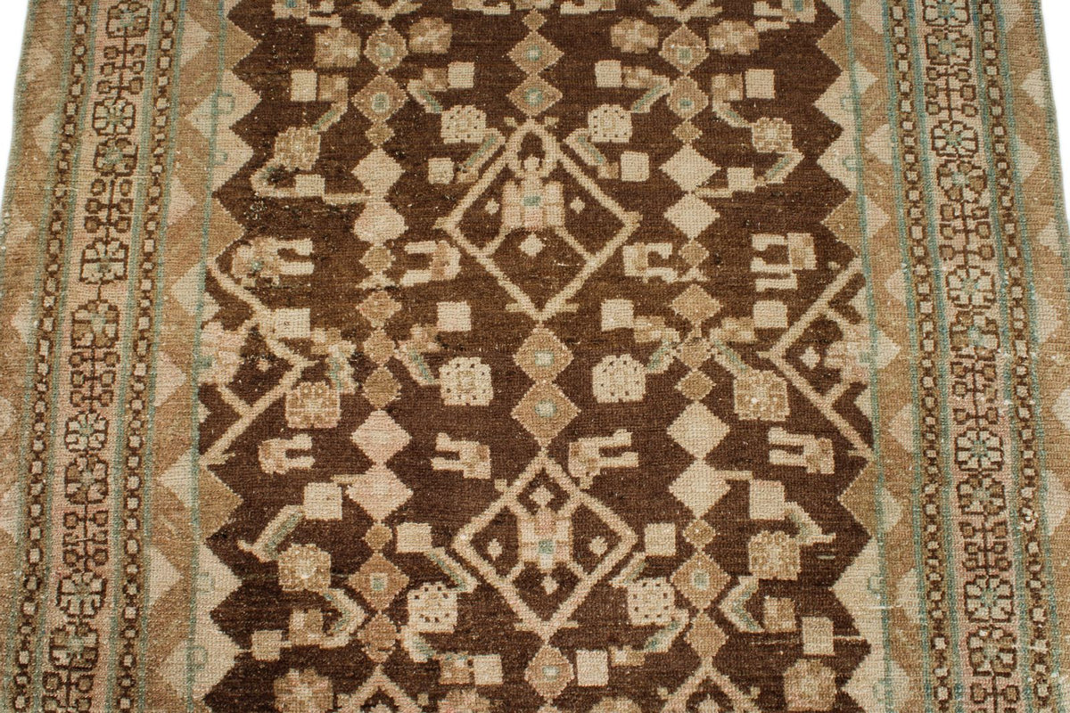 4x10 Brown and Camel Persian Traditional Runner