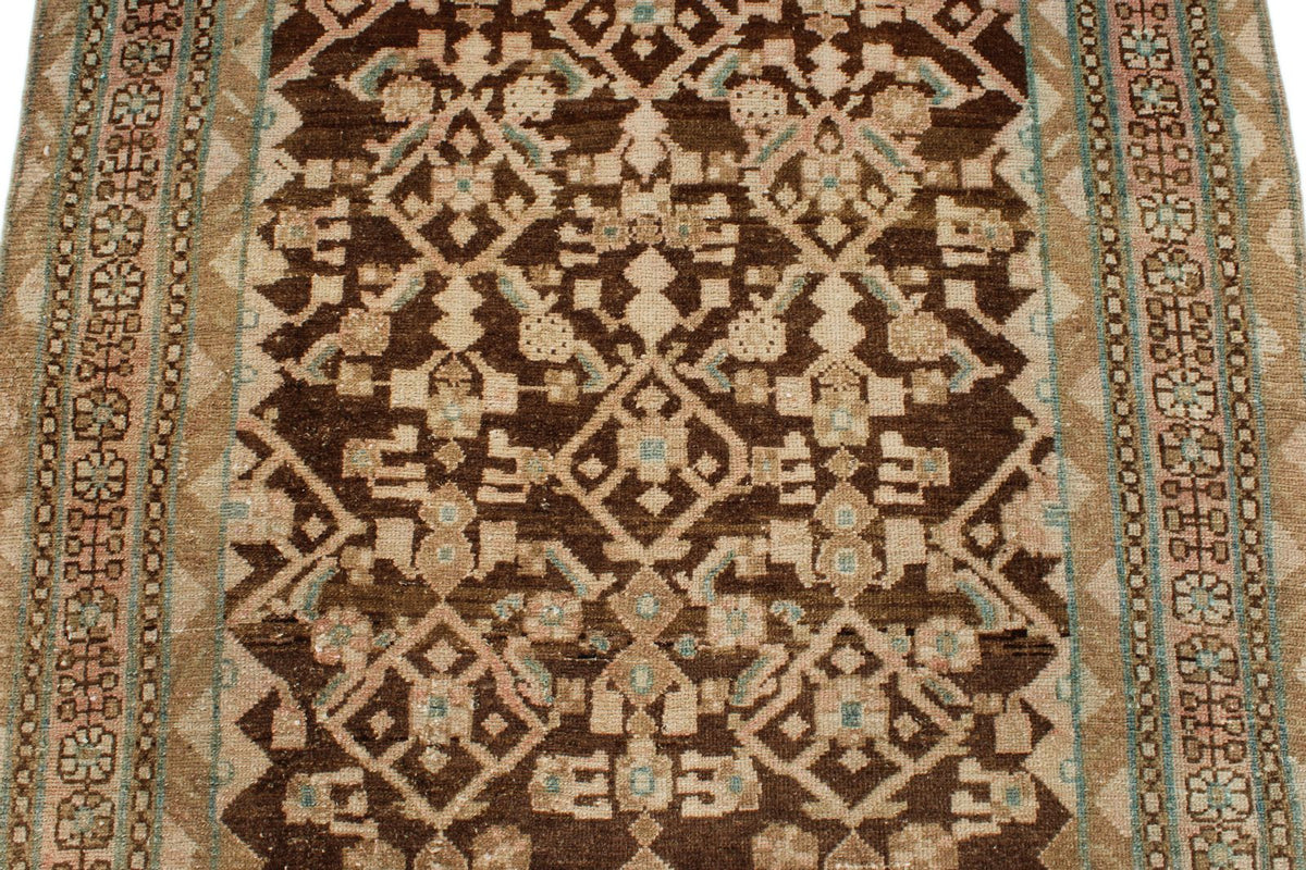 4x10 Brown and Camel Persian Traditional Runner