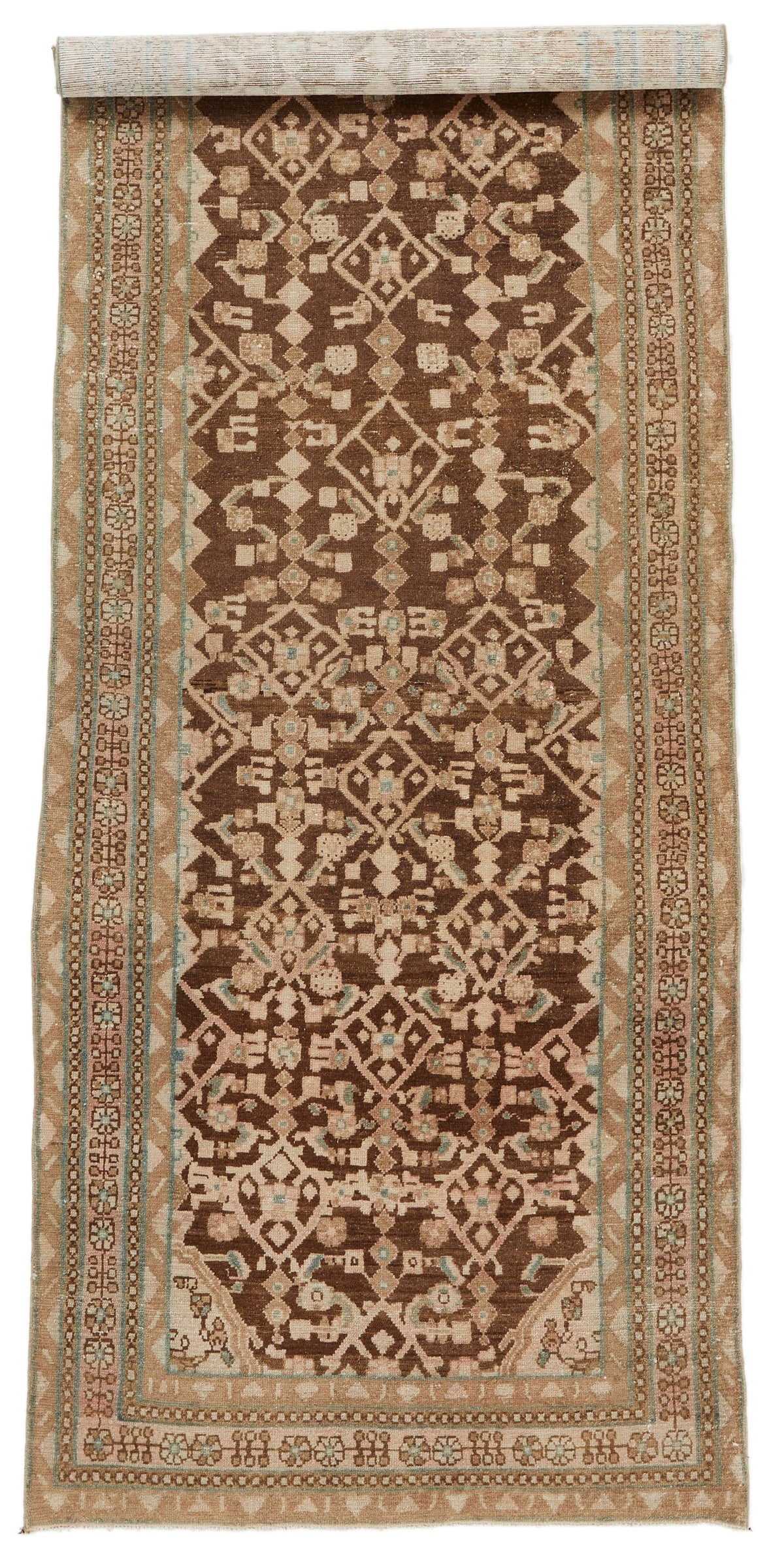 4x10 Brown and Camel Persian Traditional Runner